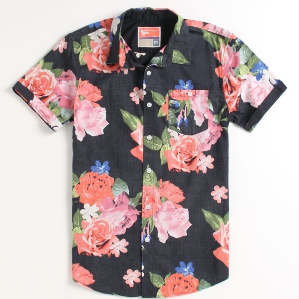 Modern Amusement Diner Short Sleeve Woven Shirt